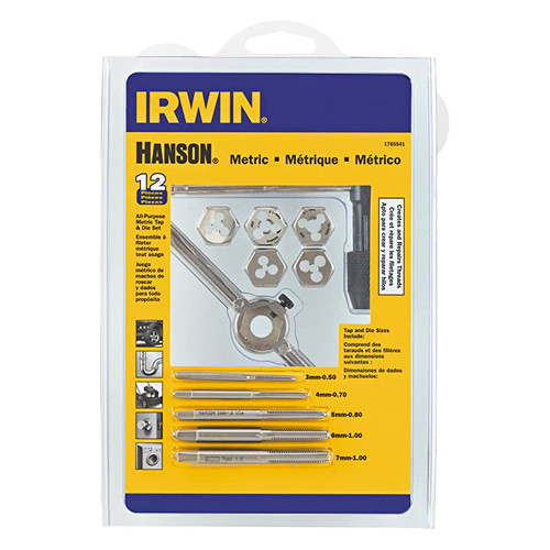 Irwin Hanson® Tap & Die, 12-PC Set, Metric 3MM-7MM, #IR-1765541 (5/Pkg)