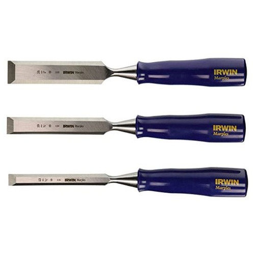 Irwin® Chisel Woodworking Clam Set, 1/2", 3/4", 1", 3-PC #IR-1769179 (4/Pkg)