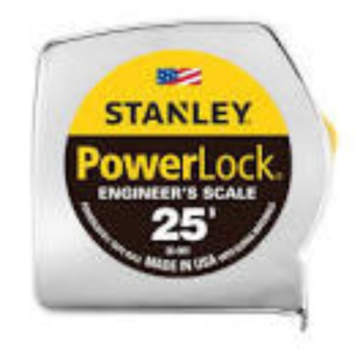 Stanley Products PowerLock Engineer Scale Tape Measure, 25' x 1" #36-081 (4/Pkg.)