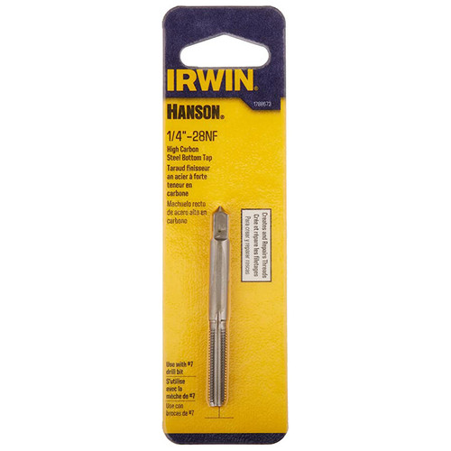 Irwin® Bottom Tap, 1/4"-28NF, HCS, Carded, #IR-1788673 (3/Pkg)