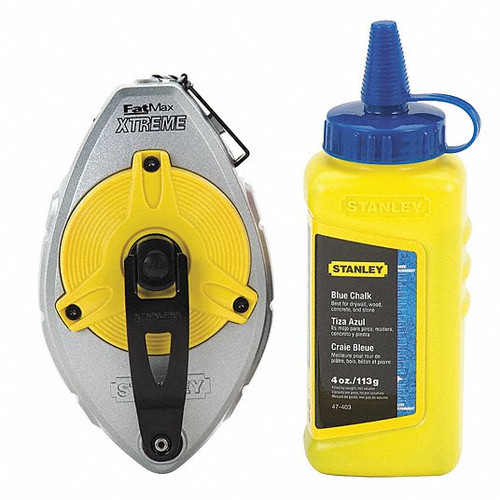 STANLEY Chalk Line, Reel with Blue Chalk (47-442) - Chalk Lines 