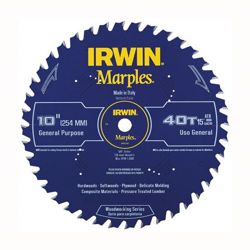 Irwin® Marples Circular Saw Blade Laser Cut, 10",  60-Tooth, ATB #IR-1807369 (3/Pkg)