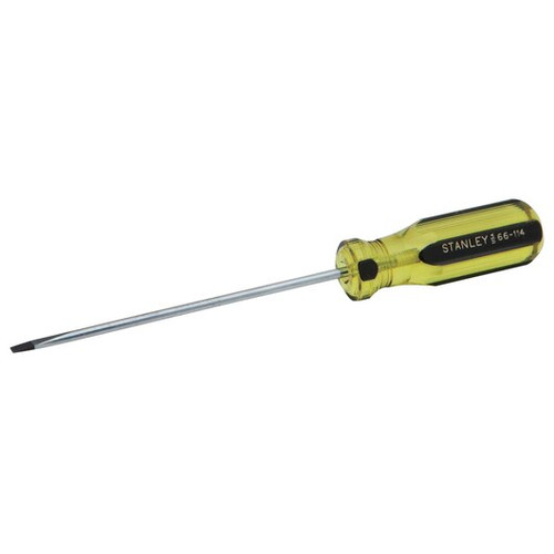 Stanley Products 100 Plus Extra Light Blade Cabinet Tip Screwdriver, 1/8" x 4" #66-114-A (1/Pkg.)