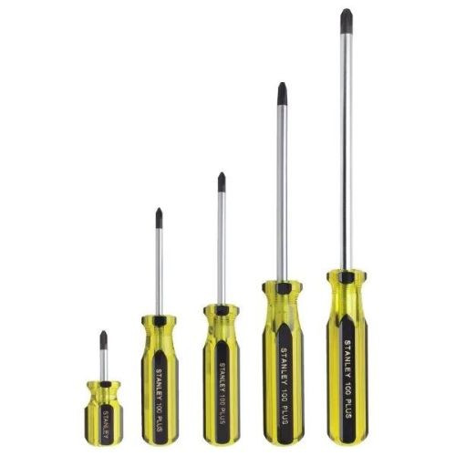 Stanley Products 100 Plus Phillips Screwdriver Set #66-156-A (5 Piece)