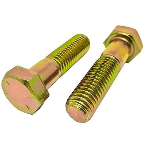 7/16"-14 x 4" Partially Threaded Hex Cap Screws Grade 8 Coarse Zinc-Yellow Cr+6 Bake (200/Bulk Pkg.)