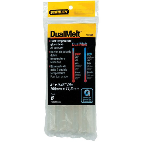 Stanley Products 7/16" x 4" Dual Temperature Glue Sticks, 6 Pack #GS15DT (5 Packs)