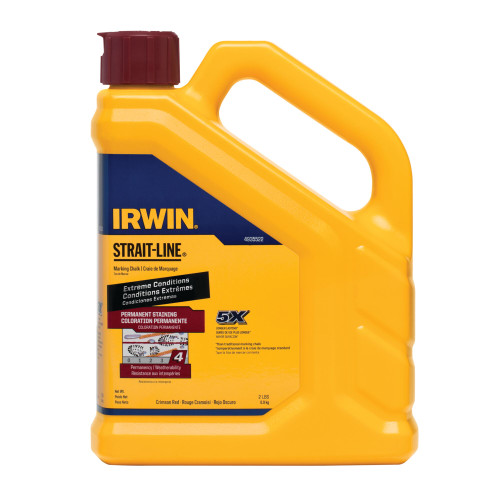 Irwin® Strait-Line Permanent Staining Marking Chalk, Crimson Red, 2LB, #IR-4935522 (6/Pkg)