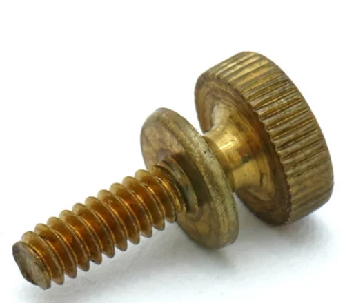 #6-32x1/2" Knurled Washer Face Thumb Screws, Brass (100/Bulk Pkg.)