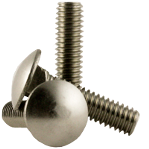 #10-24x1/2" Fully Threaded Carriage Bolts Coarse 18-8 Stainless Steel (2,500/Bulk Pkg.)