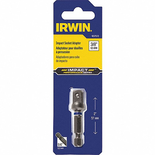 Irwin Impact Ball Lock Socket Adapter, 2" x 3/8" Drive #IWAF36238B10 (10/Pkg.)