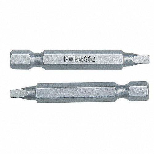 Irwin 2" Square (SQ1) Power Bit, 1/4" Hex #IWAF22SQ1B10 (10/Pkg.)