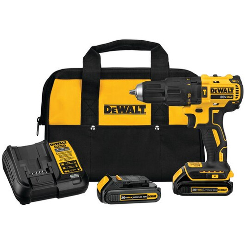 DeWalt 20V MAX Brushless 1/2" Compact Cordless Hammer Drill/Driver Kit (1/Pkg.) DCD778C2