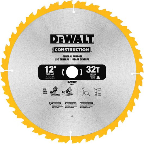 DeWalt 12" Construction Miter Saw Blades (1/Pkg.) DW3128