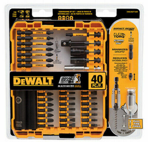 DeWalt FlexTorq Impact Ready Screwdriving Bit Sets with ToughCase+ System (1/Pkg.) DWA2NGFT40IR