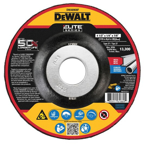 DeWalt Elite Series Grinding Wheels (25/Pkg.) DWA8908F