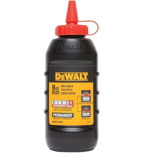 DeWalt 8 oz Chalk - Red Permanent (12/Pkg.) #DWHT47069L