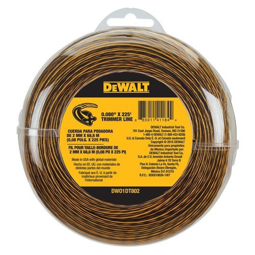 DeWalt 0.080" x 225 ft Trimmer Line (Qty. 1) #DWO1DT802 DeWalt 0.080" x 225 ft Trimmer Line (Qty. 1) #DWO1DT802