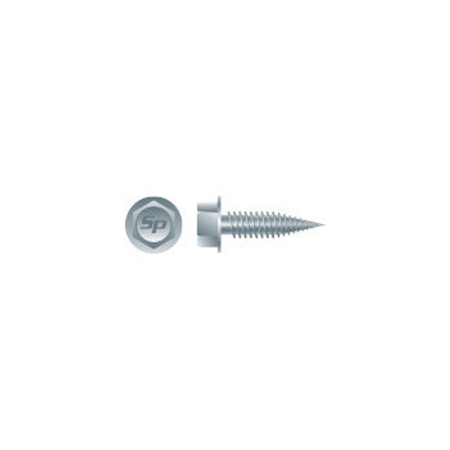 #10-24 x 3/4" Unslotted Indented Hex Washer Head, Fine Thread, Self-Piercing Screws, Razor Point, Zinc Plated, 5/16" AF (5,000/Bulk Pkg)