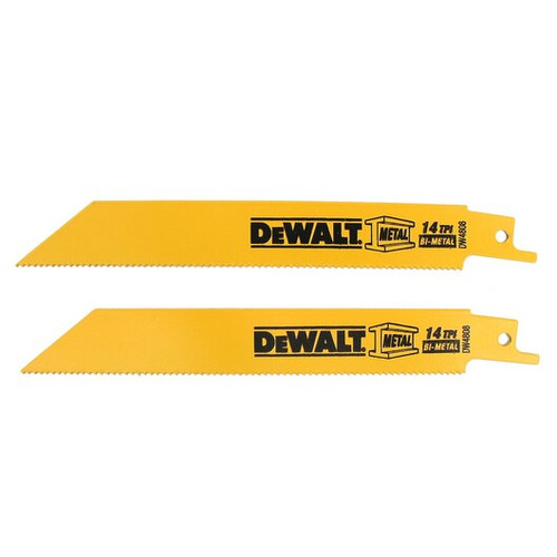 DeWalt 6" 14 TPI Straight Back Bi-Metal Reciprocating Blade 2 per pack (5/Pkg.) DW4808-2
