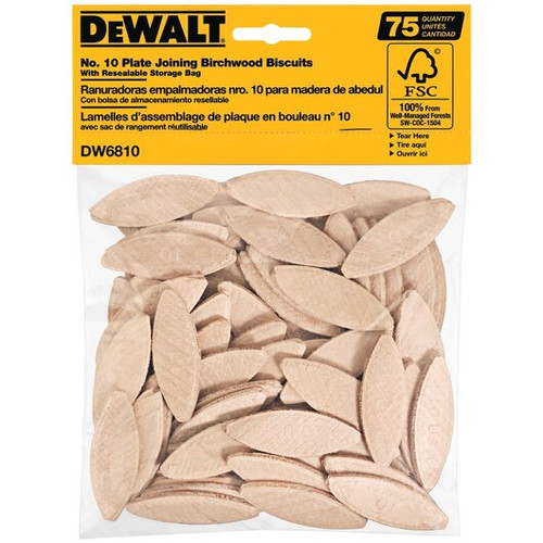 DeWalt No. 10 Size Joining Biscuits (75/Pkg.) DW6810