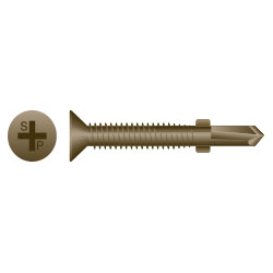 Strong-Point 1/4"-20 x 2-3/4" Phillips Flat Head Reamer w/Wings Self-Drilling Screw, #4 W.A.R coated (1000/Bulk Pkg) #R234W
