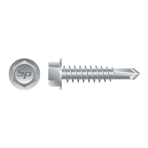 #14-14 x 3/4" Unslotted Indented Hex Washer Head Screw, #3 Point, Strong-Shield (4000/Bulk Pkg)