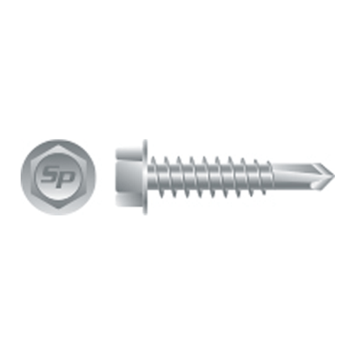 #14-14 x 2-1/2" Unslotted Indented Hex Washer Head Screw, #3 Point, Strong-Shield (1000/Bulk Pkg)