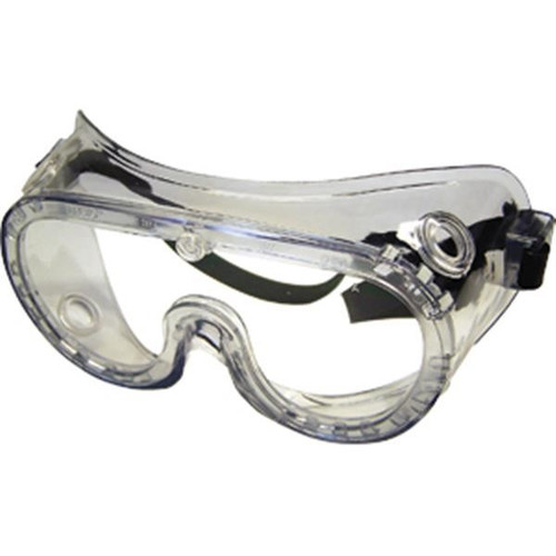 MCR Safety Protective Goggles, Ventless, Rubber Strap, Anti-Fog, 1/Each