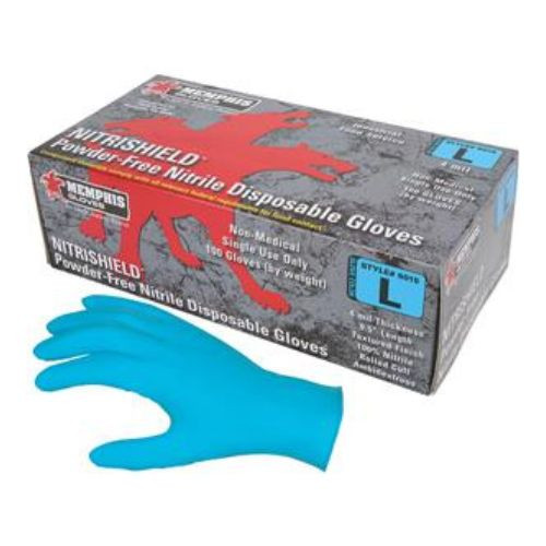 MCR Safety NitriShield Disposable Nitrile Gloves, 4 mil, Powder-Free, Small, Blue, 10 Boxes/100 Each