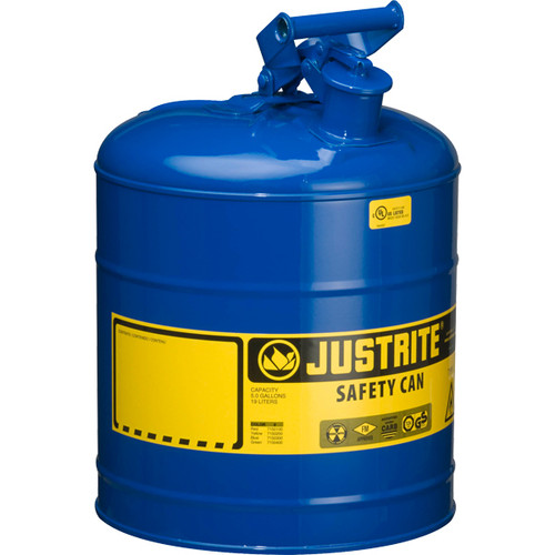 Justrite Type I Safety Can, 5 gal, Blue, 1/Each