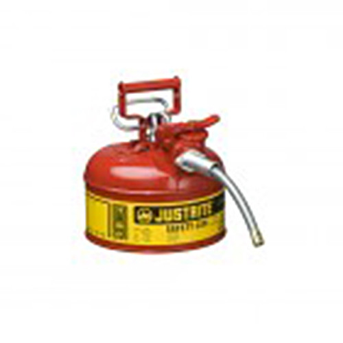 Justrite Type II Safety Can, 1 gal, 5/8" Hose, Red, 1/Each