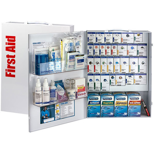 150-Person ANSI B+ XL SmartCompliance General Business First Aid Cabinet w/ Medications