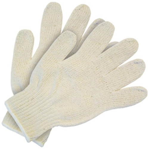 MCR Safety Heavy Weight String Knit Gloves, 100% Cotton, Medium, Natural, 12/Pair