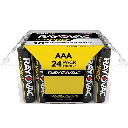 Rayovac Ultra Pro AAA Alkaline Batteries, Contractor Pack, 24/Pkg