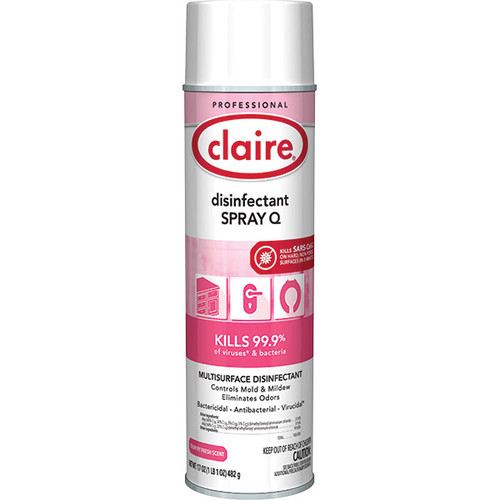 Claire Disinfectant Spray Q, 17 oz Aerosol, Country Fresh, 12/Case