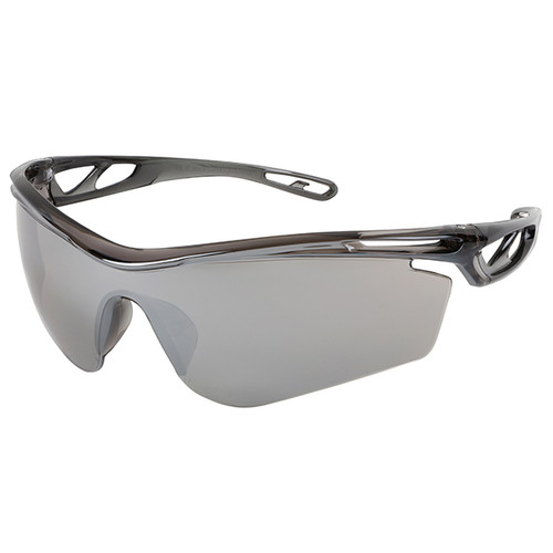 MCR Safety Checklite CL4 Eyewear, Silver Frame, Silver Mirror Scratch-Resistant Lens, 1/Each