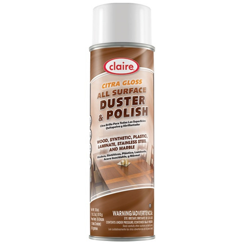 Claire Citra Gloss All Surface Duster & Polish, 18 oz Aerosol, 12/Case Claire Citra Gloss All Surface Duster & Polish, 18 oz Aerosol, 12/Case