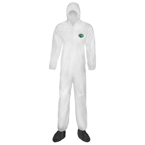 Lakeland MicroMax NS Coveralls w/ Hood, Boots, & Elastic Wrists, Medium, White, 25/Case