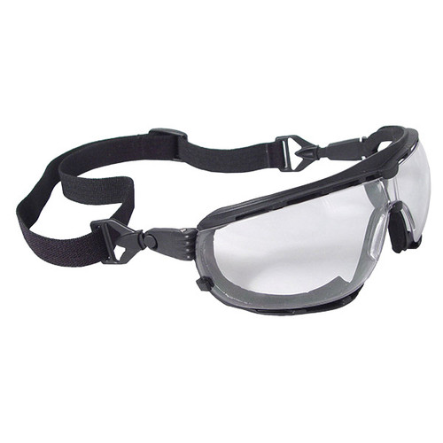 Radians Dagger Foam Lined Safety Goggles, Black Frame, Clear Lens,  12/Pkg