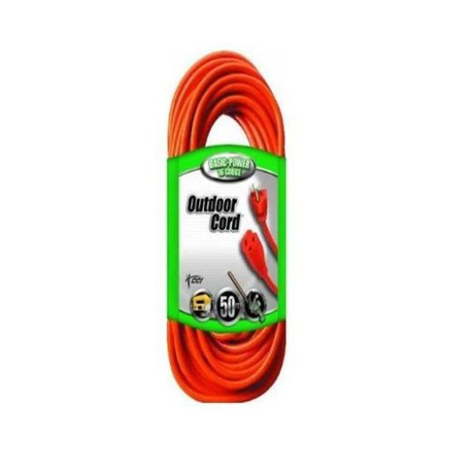 Southwire Vinyl SJTW Medium-Duty General Purpose Extension Cord, 16/3 ga, 13 A,  50'', Orange, 1/Each