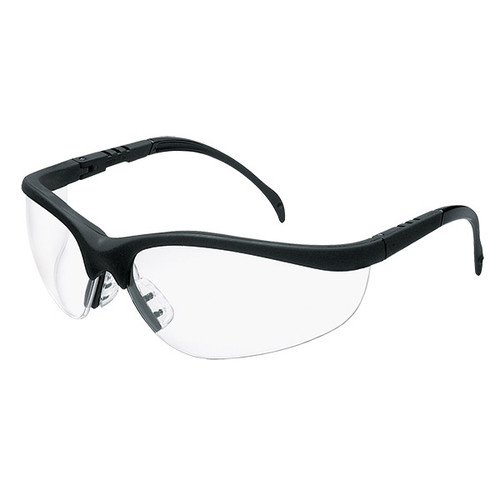 MCR Safety Klondike Eyewear, Black Frame, Clear, Anti-Fog Lens, 1/Each