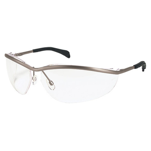 MCR Safety Klondike Metal Eyewear, Metal Frame, Clear Lens, 1/Each