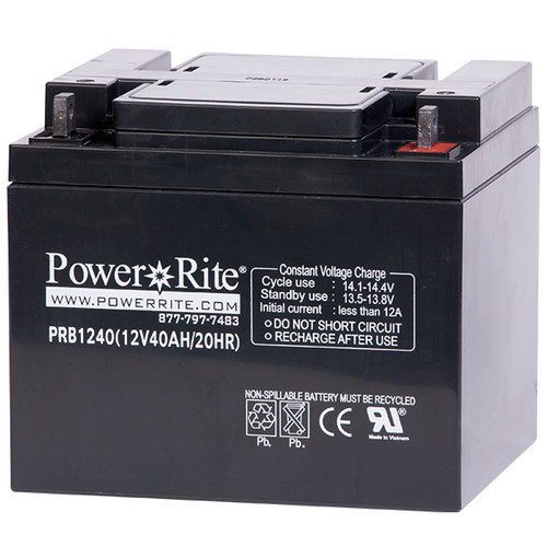Power Rite Battery, 12V, 40 Ah (Nut & Bolt Connection), 1/Each