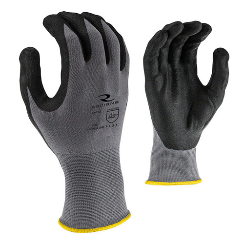 Radians Foam Nitrile Gripper Gloves, 2X-Large, Gray/Black, 1/Pair