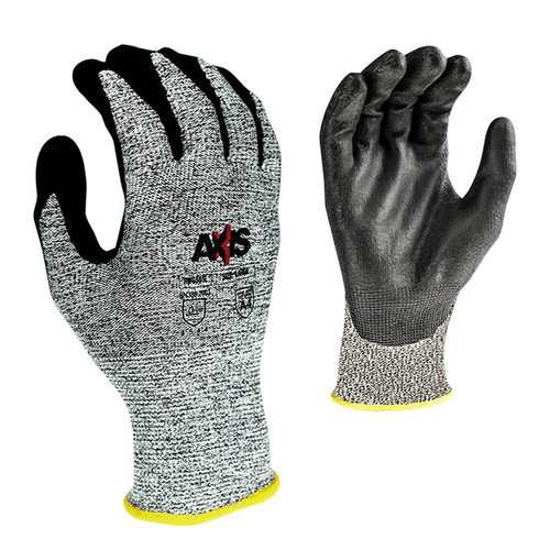 Radians AXIS Cut Protection Level A4 Work Gloves, Small, Gray/Black, 1/Pair