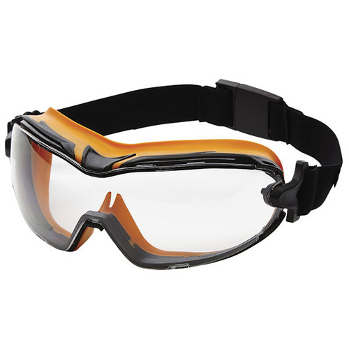 SureWerx Sellstrom GM500 Series Safety Goggles, Orange/Black Body, Clear Lens, 1/Each