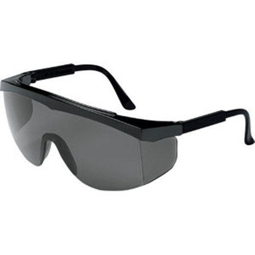 MCR Safety SS1 Series Eyewear, Black Frame, Gray Lens, 1/Each