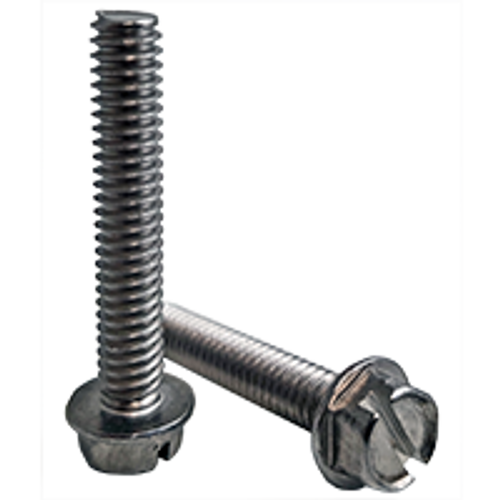 #10-24x3/8", Fully Threaded Machine Screws Indented Hex Washer Head Slotted Stainless Steel A2 (2,500/Bulk Pkg.)
