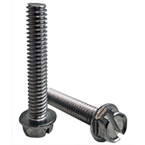 #10-32x7/16", Fully Threaded Machine Screws Indented Hex Washer Head Slotted Stainless Steel A2 (2,500/Bulk Pkg.)