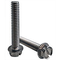 1/4"-20x7/8", Fully Threaded Machine Screws Indented Hex Washer Head Slotted Stainless Steel A2 (100/Pkg.)